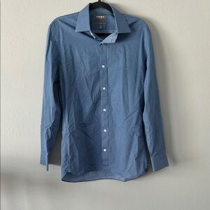 Bonobos Men's Blue Polka Dot Patterned Dress Shirt Slim Fit